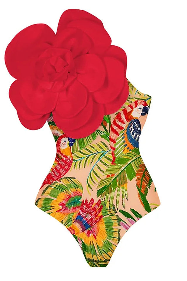 3D Flower One Piece Swimsuit & Skirt Set | Dress In Beauty