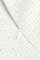 Pearl Studded White Mini Dress | Dress In Beauty