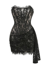 Lace Corset Draped Mini Dress | Dress In Beauty