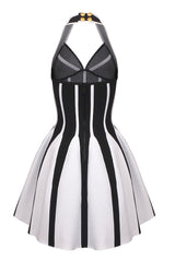 Halter Neck Knit Mini Dress
