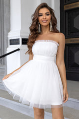 Strapless A Line Tulle Homecoming Dress | Dress In Beauty