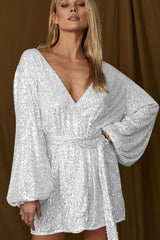 Puff Sleeve Sequin Mini Dress | Dress In Beauty