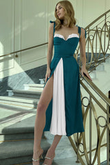 High Waist Satin Wrap Dress | Dress In Beauty