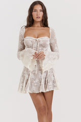 Vintage Cream Lace Belted Dress | Dress In Beauty