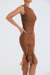 Bay Leaf Ruffle Midi Dress | Dress In Beauty