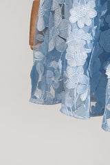Chayan Flower Embroidery Mini Dress