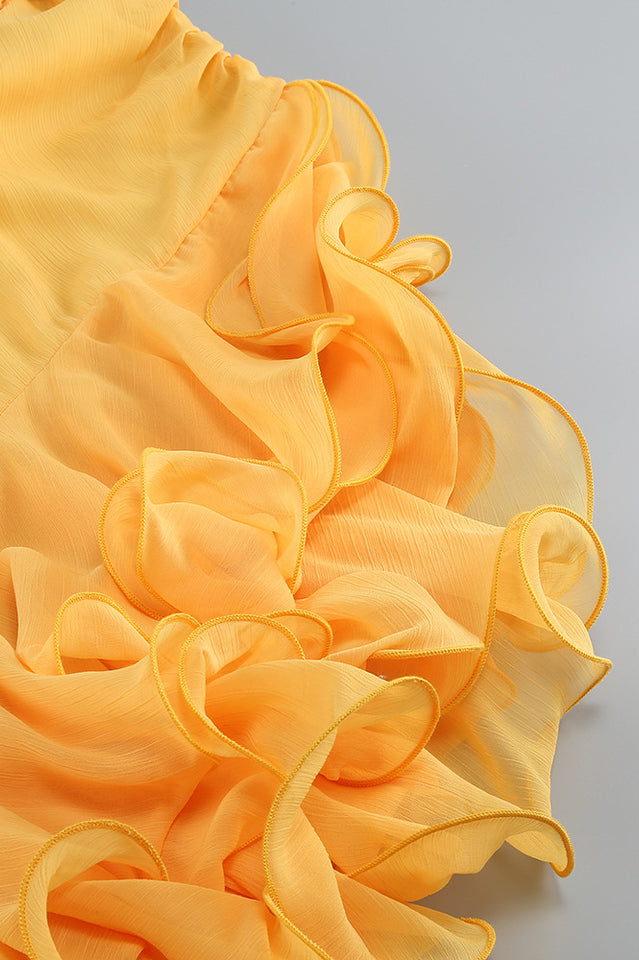 Fleur Yellow Strapless Cutout Gown | Dress In Beauty