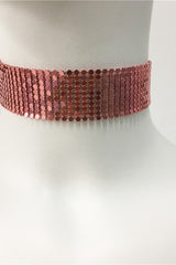 Punk Metal Sequin Necklace