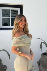 Brooke Off Shoulder Flower Knit Dress