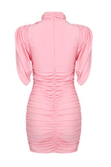 Rose-appliqué Ruched Jersey Minidress | Dress In Beauty