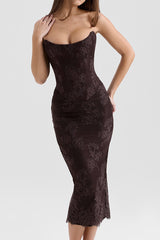 Larra Chocolate Lace Bra with Waistcoat