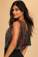 Evening Of Wonder Sequin Cowl Back Bodysuit | Dress In Beauty