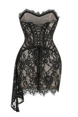 Lace Corset Draped Mini Dress | Dress In Beauty