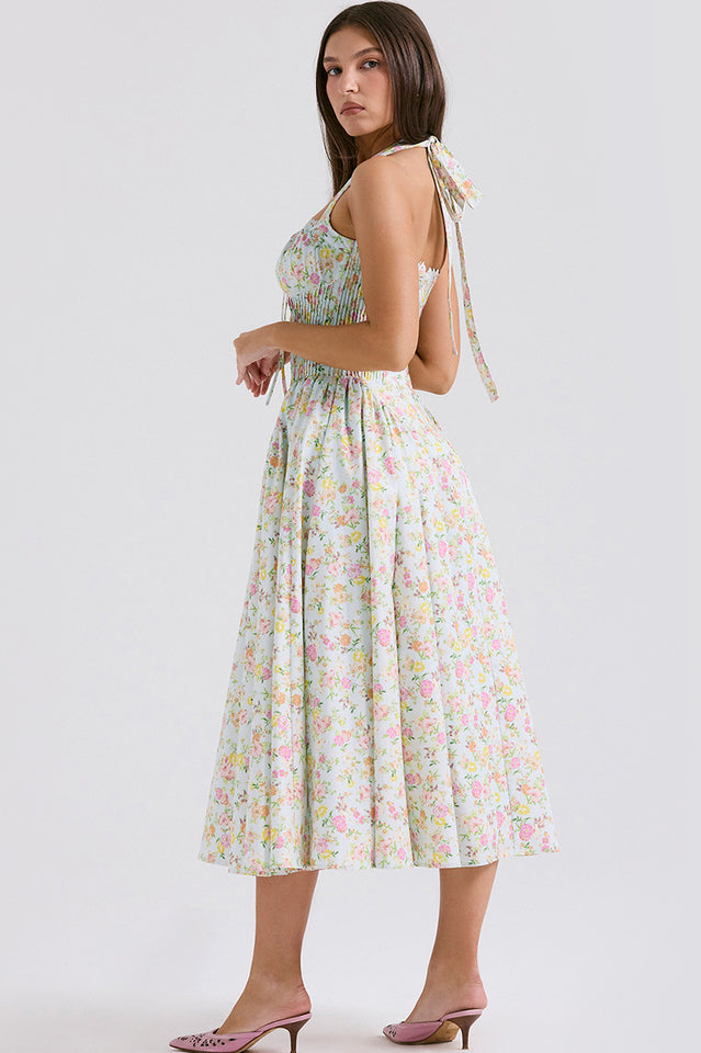 Adabella Cotton Halter Midi Sundress | Dress In Beauty