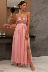 Sequined Backless Tulle Evening Prom | Dress In Beauty