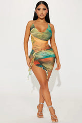 Sunset Halter Wrap Dress