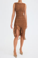 Bay Leaf Ruffle Midi Dress | Dress In Beauty