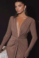 Deep V Neck Long Dress