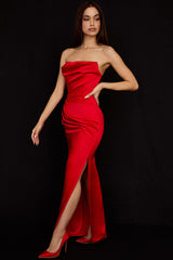 Satin Strapless Corset Maxi Dress | Dress In Beauty