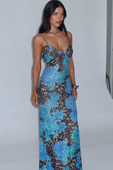Floral & Animal Pattern Maxi Dress