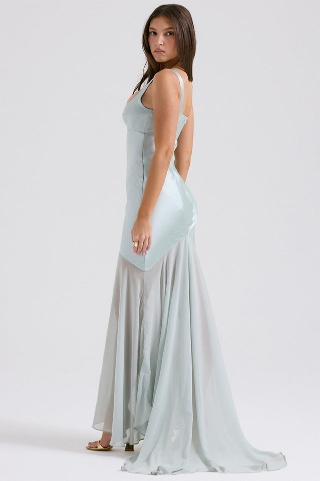 Victory Light Green Chiffon Maxi Dress | Dress In Beauty