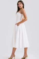 Milia White Brogue Cotton Dress | Dress In Beauty