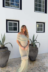 Brooke Off Shoulder Flower Knit Dress