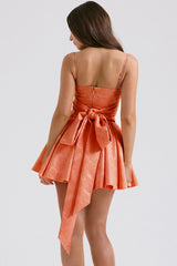 Rosalinda Pink Jacquard Bow Mini Skirt | Dress In Beauty