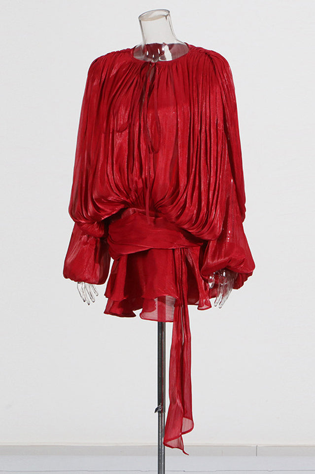 Beryl Pleated Ruffle Hem Mini Dress | Dress In Beauty