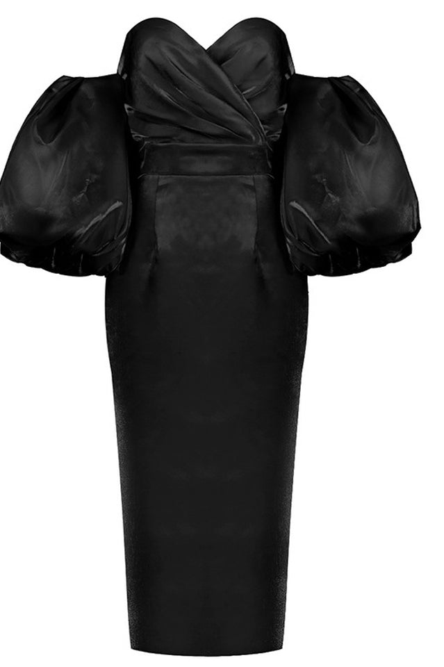 Satin Strapless Midi Dress | Dress In Beauty