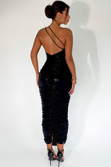 One Shoulder Metallic Maxi Dress | Dress In Beauty