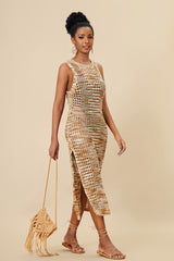 Knitted Cutout Split Beach Cover Up Dress | Dress In Beauty