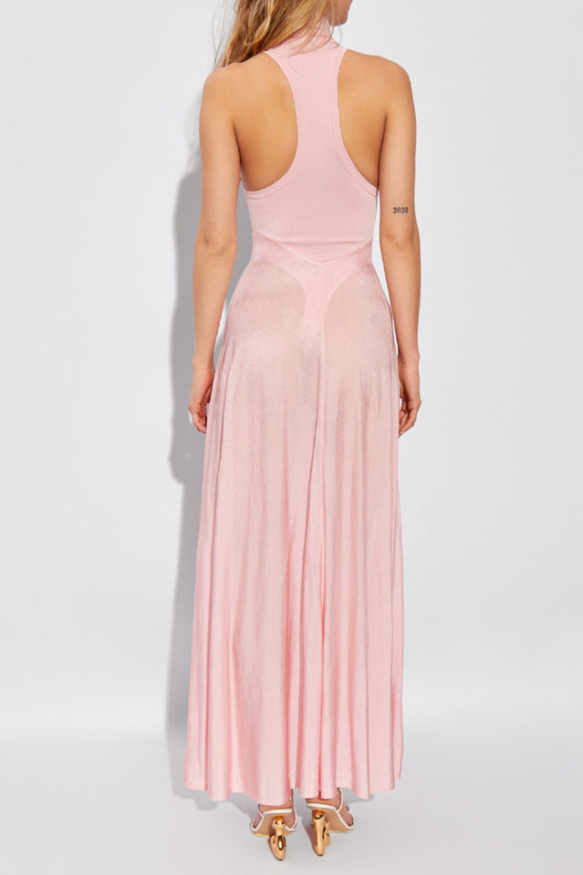 Halter Sheer Flared Dress | Dress In Beauty