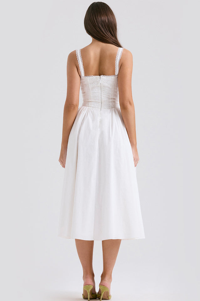 Milia White Brogue Cotton Dress | Dress In Beauty