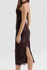 Larra Chocolate Lace Bra with Waistcoat