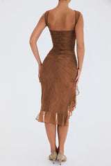 Bay Leaf Ruffle Midi Dress | Dress In Beauty