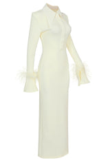 Vallance Feather Trim Maxi Dress | Dress In Beauty