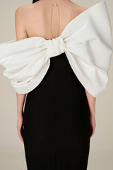 Delancy Bowknot Contrast Midi Dress | Dress In Beauty