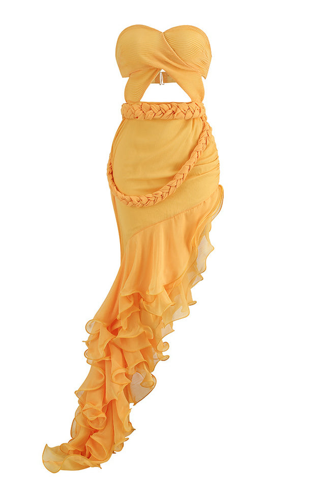 Fleur Yellow Strapless Cutout Gown | Dress In Beauty