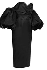 Satin Strapless Midi Dress | Dress In Beauty