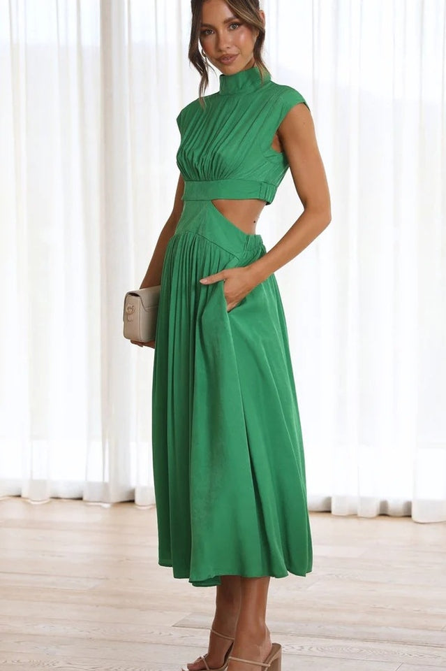 Cutout Waist Midi Dress | Dress In Beauty