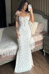 Floral Print Sleeveless Backless Maxi Dress