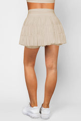 High Waist Plain Mesh Skort