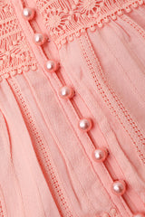 Sabina Stand Collar Lace Trim Maxi Dress | Dress In Beauty