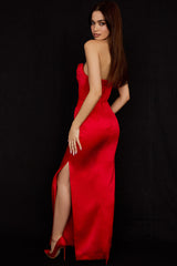 Satin Strapless Corset Maxi Dress | Dress In Beauty