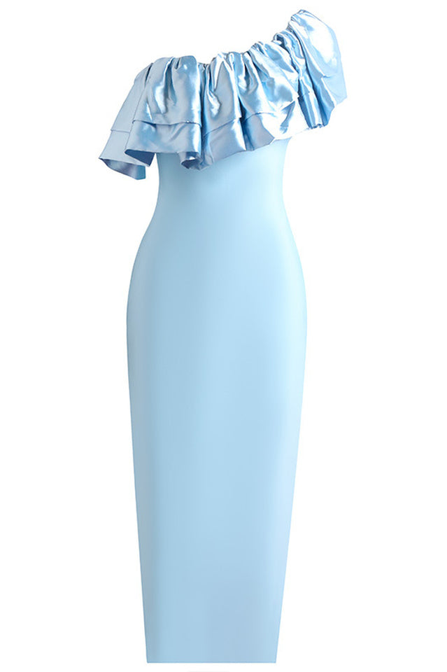 Lakelynn Ruffle Blue Maxi Dress | Dress In Beauty