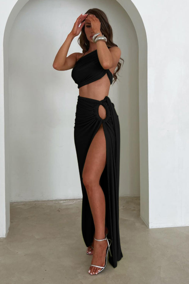 Viera Hollow Backless Split Dress Set | Dress In Beauty