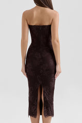 Larra Chocolate Lace Bra with Waistcoat
