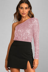 Mikah One Shoulder Long Sleeve Top | Dress In Beauty
