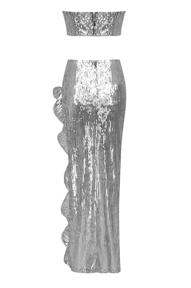 Sequined Bandeau Two Piece Suit | Dress In Beauty